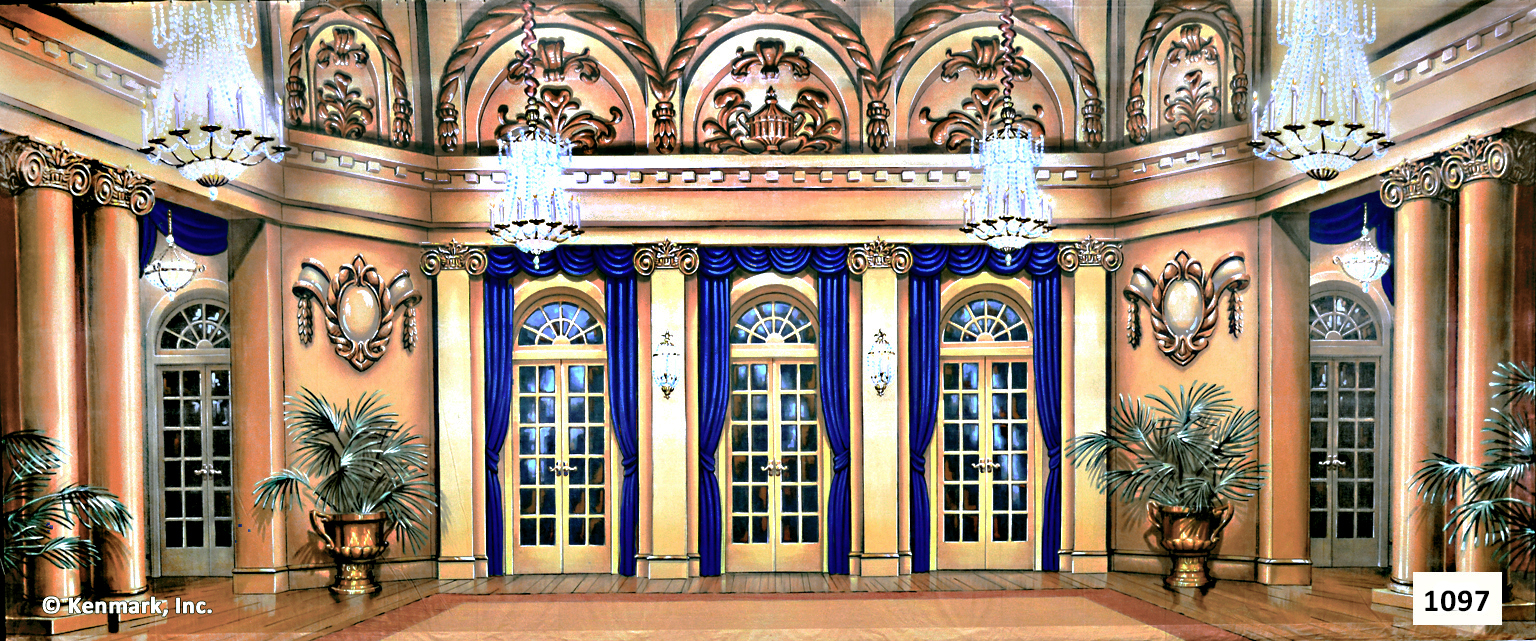 Elegant Ballroom Blue Drapes